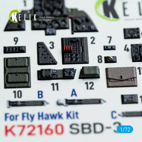 SBD-3 Dauntless - interior 3D decals for FlyHawk kit, 1/72 - Kelik ...