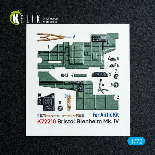 Bristol Blenheim Mk.IV - interior 3D decals for Airfix kit, 1/72 - ...