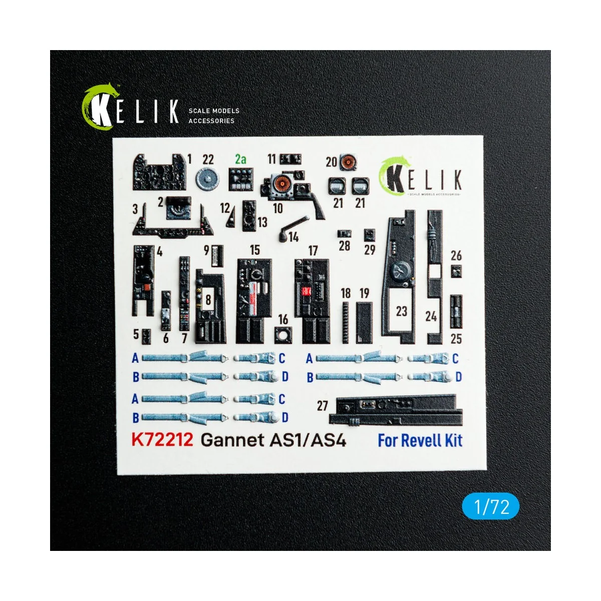 Gannet AS1/AS4 - interior 3D decals for Revell kit, 1/72 - Kelik K7...