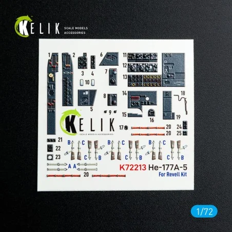 He-177A-5 - interior 3D decals for Revell kit, 1/72 - Kelik K72213
