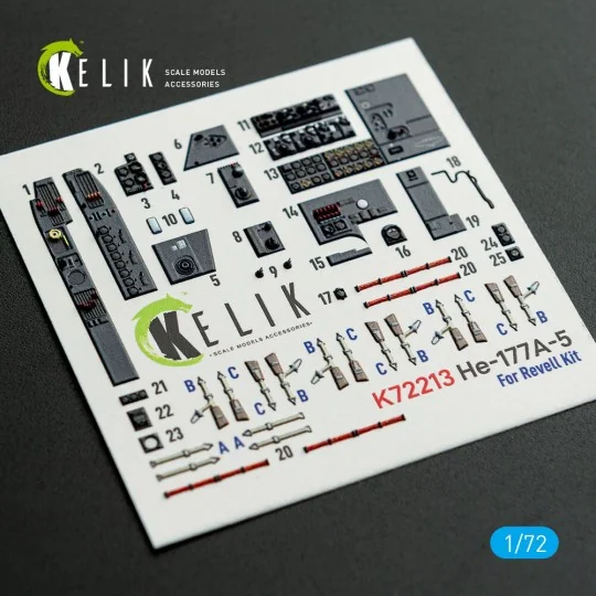 He-177A-5 - interior 3D decals for Revell kit, 1/72 - Kelik K72213