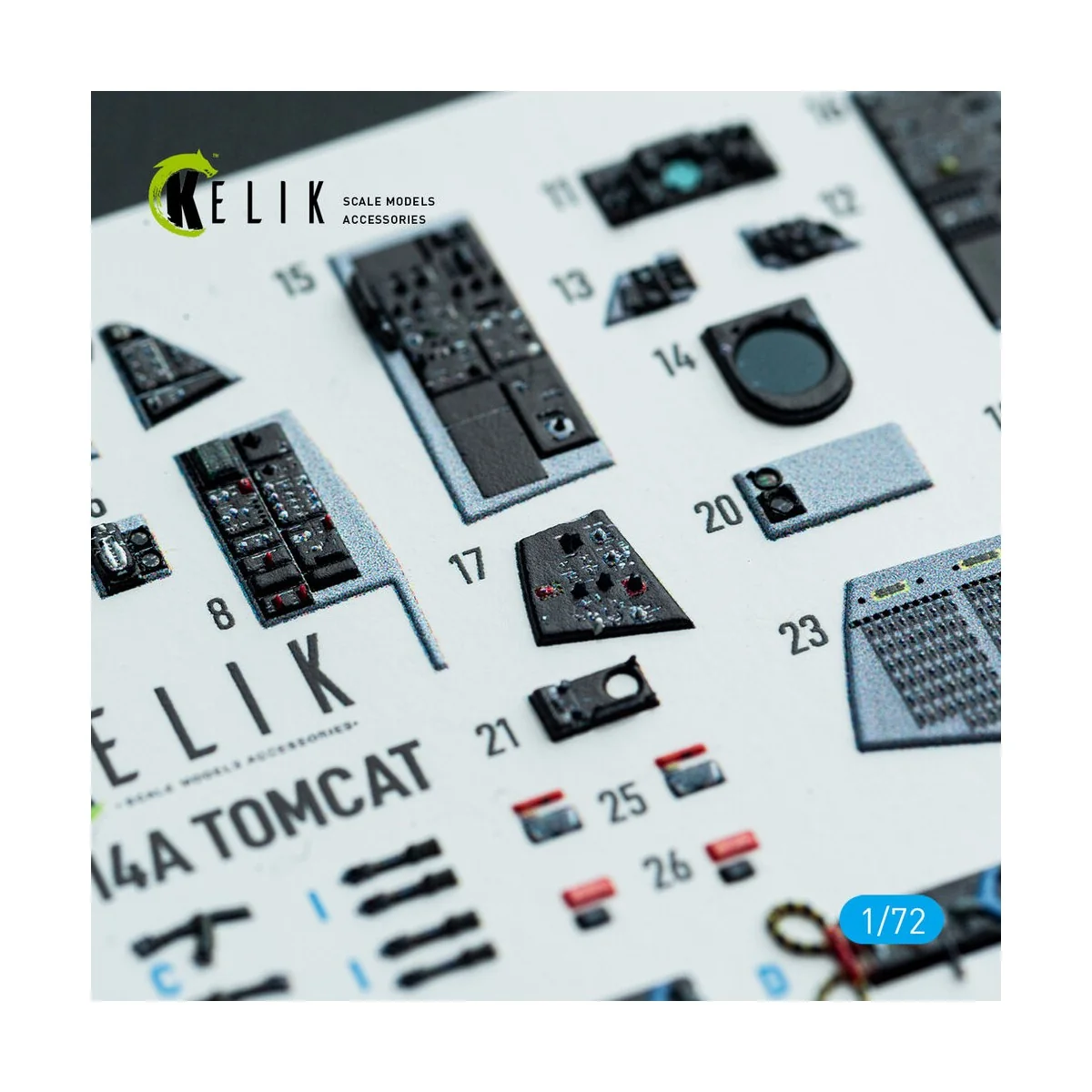 F-14A Tomcat - interior 3D decals for HobbyBoss kit, 1/72 - Kelik K...