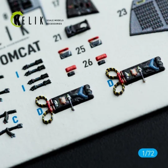 F-14B Tomcat - interior 3D decals for HobbyBoss kit, 1/72 - Kelik K...