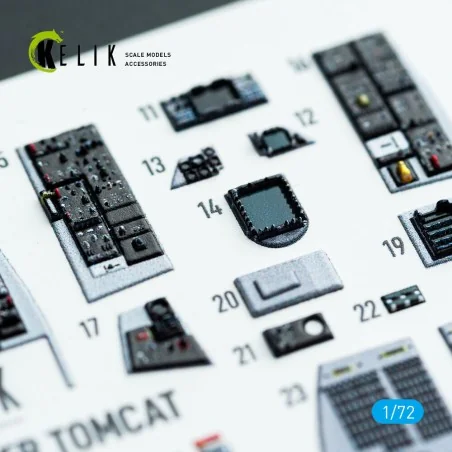 F-14D Super Tomcat - interior 3D decals for HobbyBoss kit, 1/72 - K...