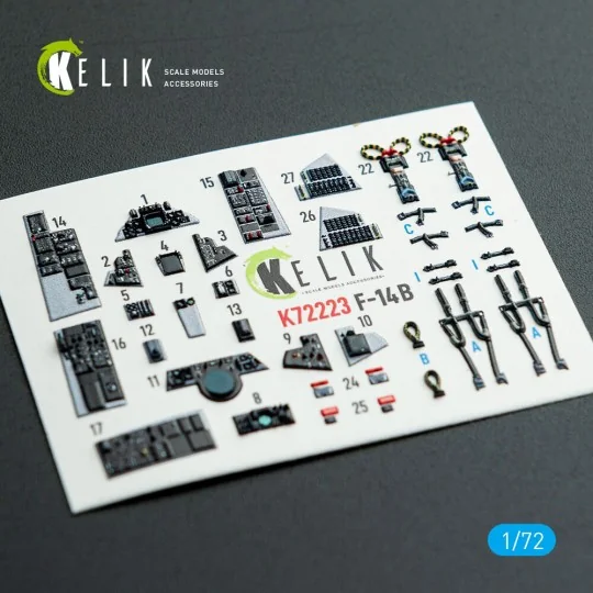F-14B Tomcat - interior 3D decals for Academy kit, 1/72 - Kelik K72223