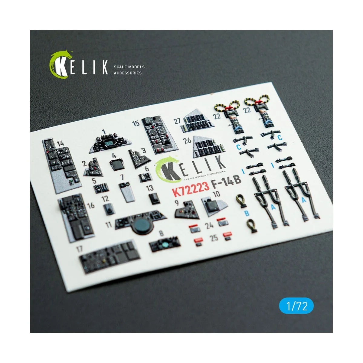 F-14B Tomcat - interior 3D decals for Academy kit, 1/72 - Kelik K72223