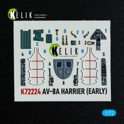 AV-8A Harrier (early) - interior 3D decals for Italeri kit, 1/72 - ...