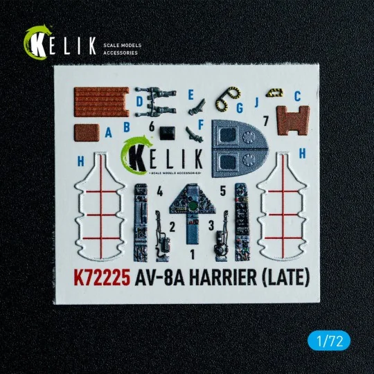 AV-8A Harrier (late) - interior 3D decals for Italeri kit, 1/72 - K...