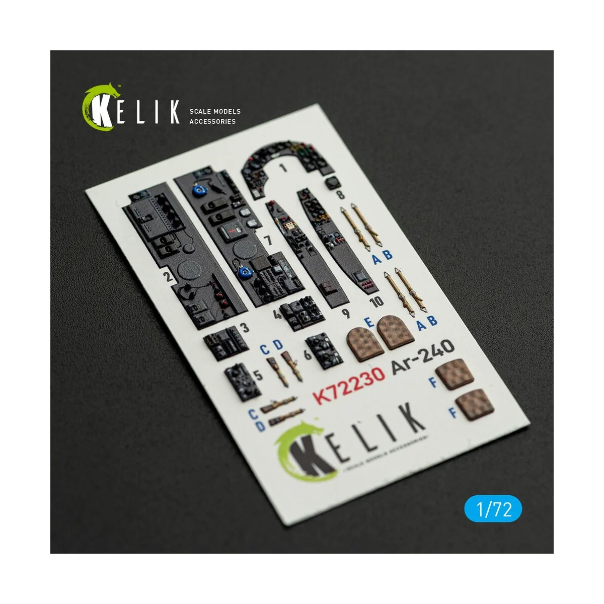 Ar-240 - interior 3D decals for Revell kit, 1/72 - Kelik K72230