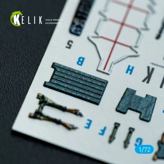 Harrier Gr3 (Late)- interior 3D decals for Italeri kit, 1/72 - Keli...