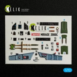 Mirage-2000C - interior 3D decals for DreamModel kit, 1/72 - Kelik ...