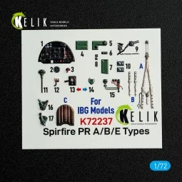 Spitfire PR A/B/E Types - interior 3D decals for IBG Models kit, 1/...