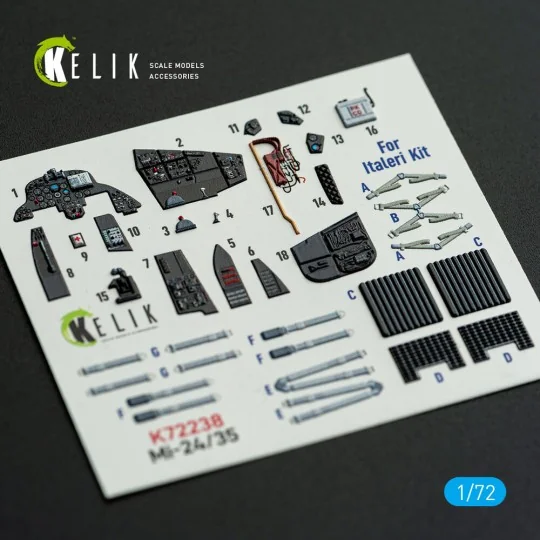 Mi-35/24 - interior 3D decals for Italeri kit, 1/72 - Kelik K72238