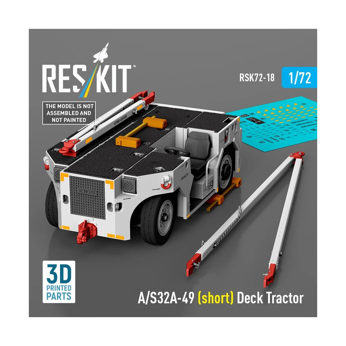 A/S32A-49 (short) Deck Tractor (3D Printed model kit), 1/72 - ResKi...