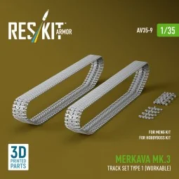 Merkava Mk.3 track set Type 1 (Workable) for Meng/HobbyBoss kit (3D... 2