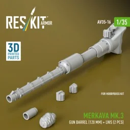 Merkava Mk.3 gun barrel (120 mm) + LWS (2 pcs) for HobbyBoss Kit (3...