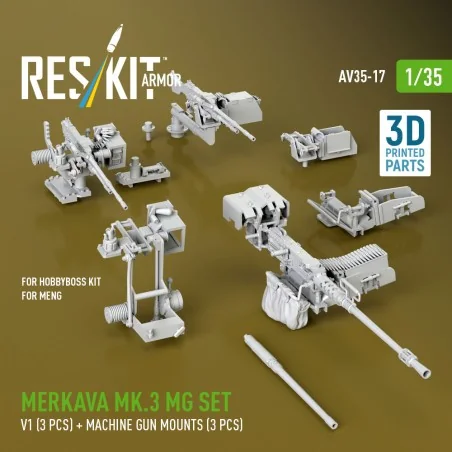 Merkava Mk.3 MG set, V1 (3 pcs) + machine gun mounts (3 pcs) for Me...