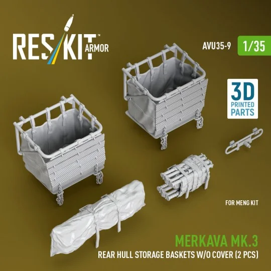 Merkava Mk.3 rear hull storage baskets w/o cover (2 pcs) for Meng k...