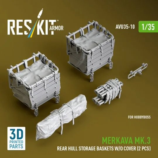 Merkava Mk.3 rear hull storage baskets w/o cover (2 pcs) for HobbyB...
