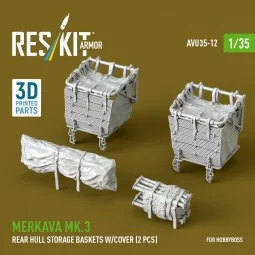 Merkava Mk.3 rear hull storage baskets w/cover (2 pcs) for HobbyBos...
