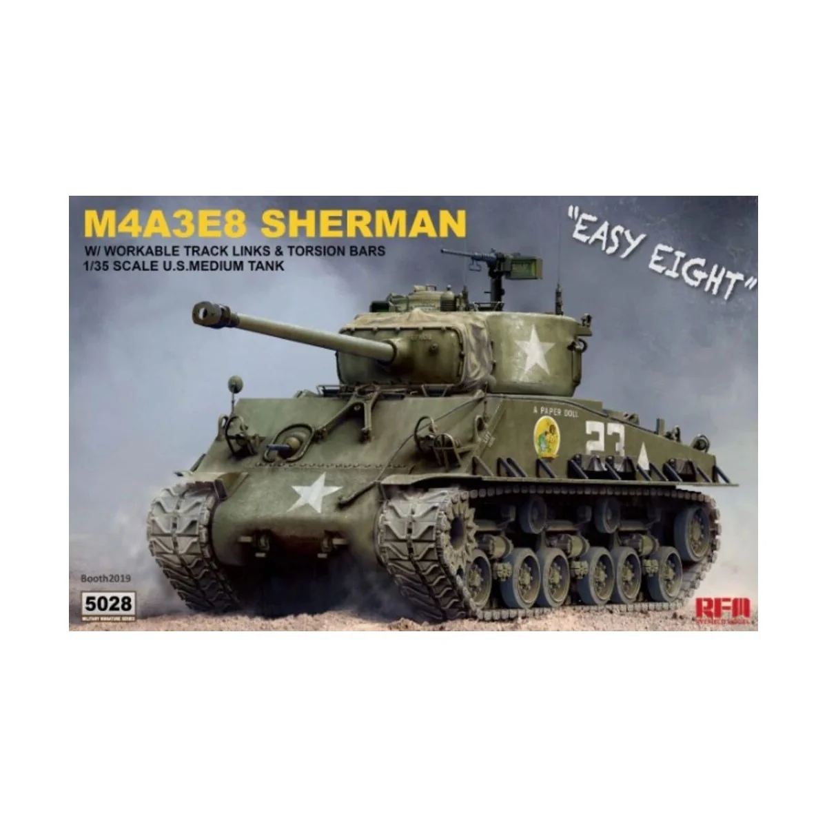 SHERMAN M4A3E8 W/Workable Track links, 1/35 - Rye Field Model 5028