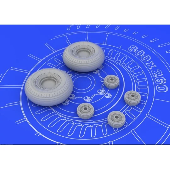 II-2 Shturmovik wheels for Tamiya, 1/48 - Eduard Accessories 648072