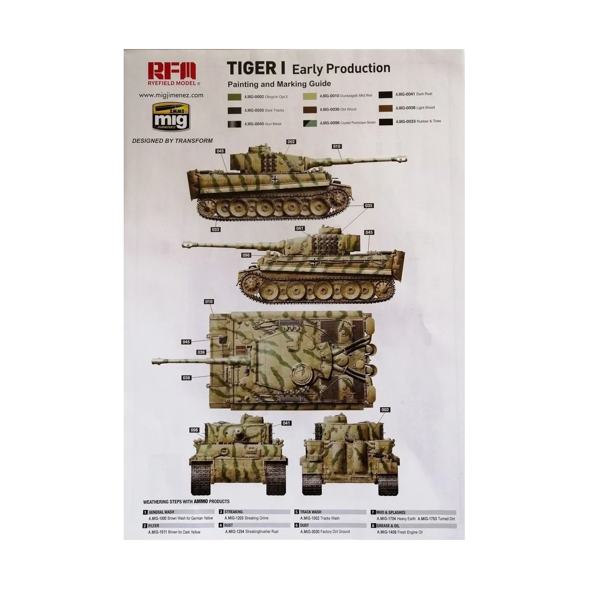 TIGER EARLY PRODUCTION W/FULL INTERIOR, 1/35 - Rye Field Model 5025