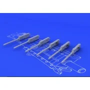 Browning M-2 guns (6 pcs.), 1/48 - Eduard Accessories 648075