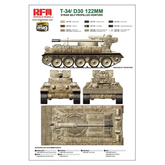T-34/D-30 122MM SYRIAN SELF-PROPELLED HOWITZER, 1/35 - Rye Field Mo...