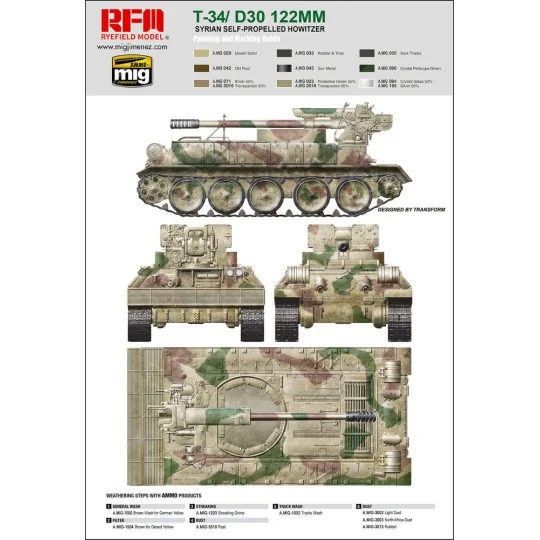 T-34/D-30 122MM SYRIAN SELF-PROPELLED HOWITZER, 1/35 - Rye Field Mo...