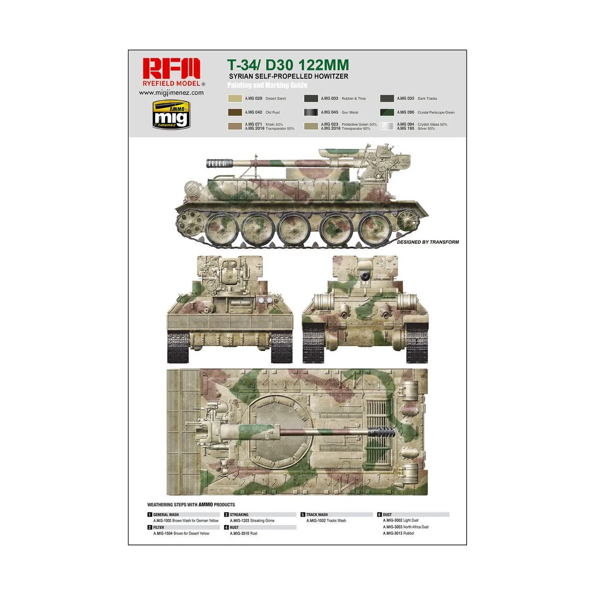 T-34/D-30 122MM SYRIAN SELF-PROPELLED HOWITZER, 1/35 - Rye Field Mo...