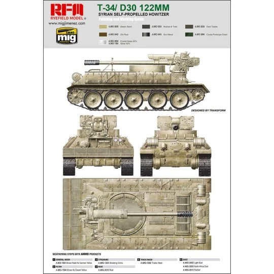T-34/D-30 122MM SYRIAN SELF-PROPELLED HOWITZER, 1/35 - Rye Field Mo...