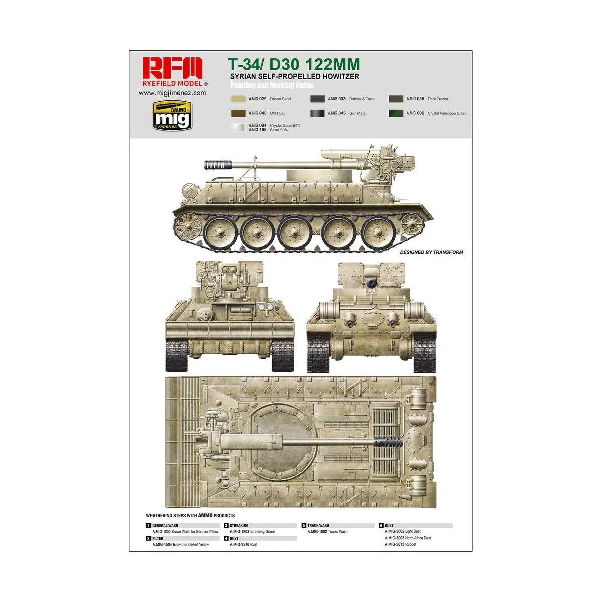T-34/D-30 122MM SYRIAN SELF-PROPELLED HOWITZER, 1/35 - Rye Field Mo...