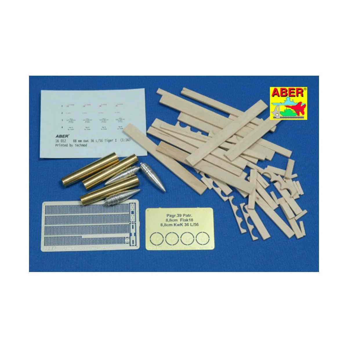 8, 8cm Tiger I A/T Ammo with box, 1/16 - Aber Models 16012