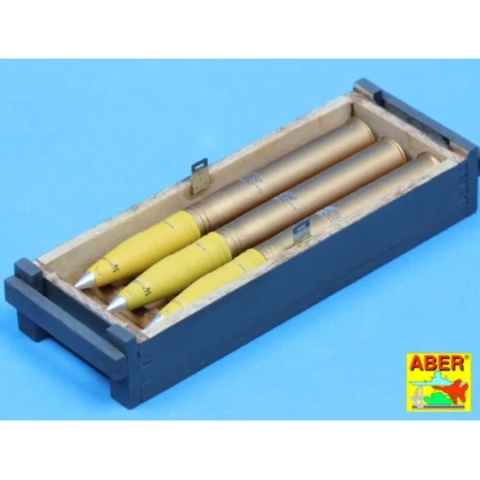 8, 8 cm Tiger I high-explosive Ammo with box, 1/16 - Aber Models 16014