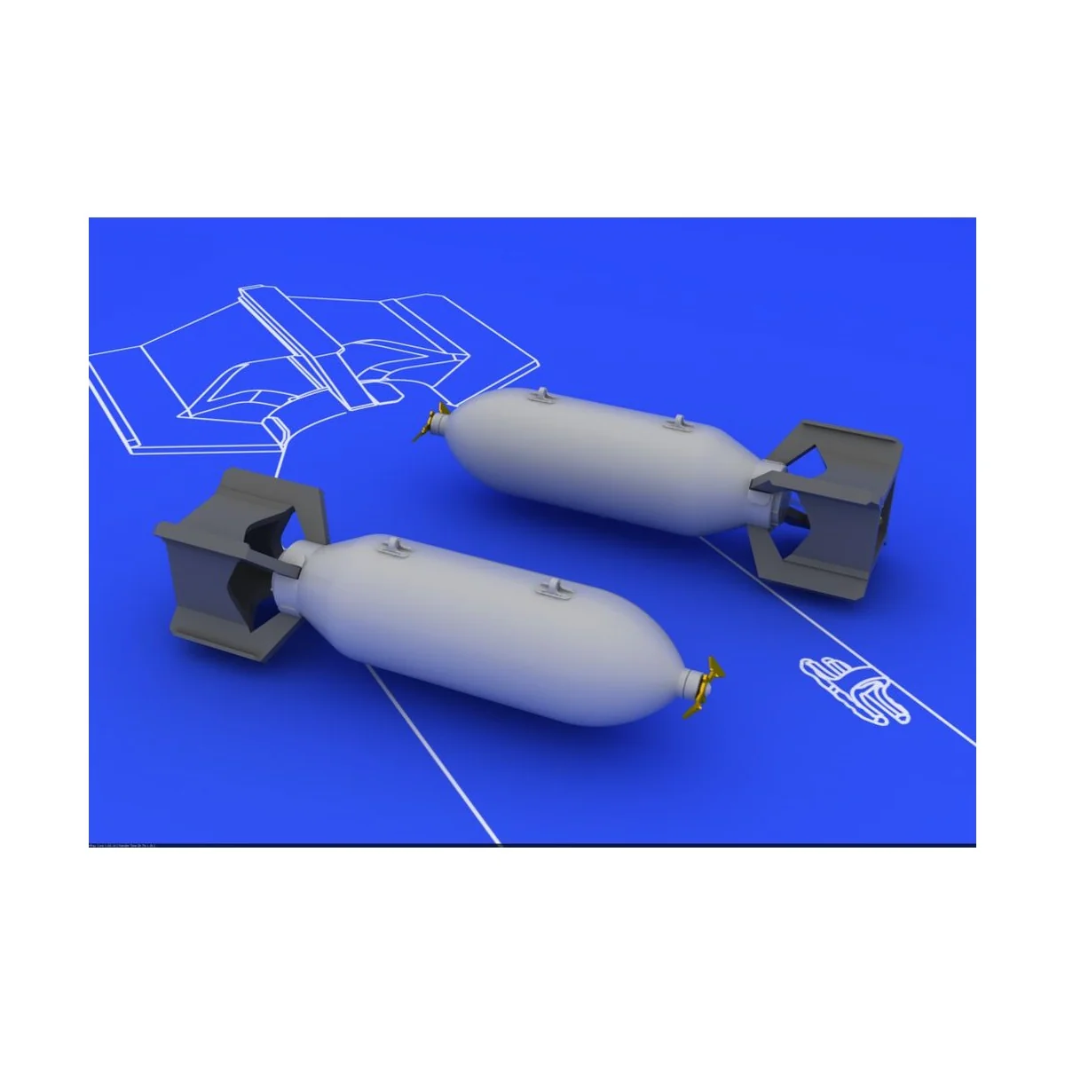 US 250lb bombs (2 pcs), 1/48 - Eduard Accessories 648086