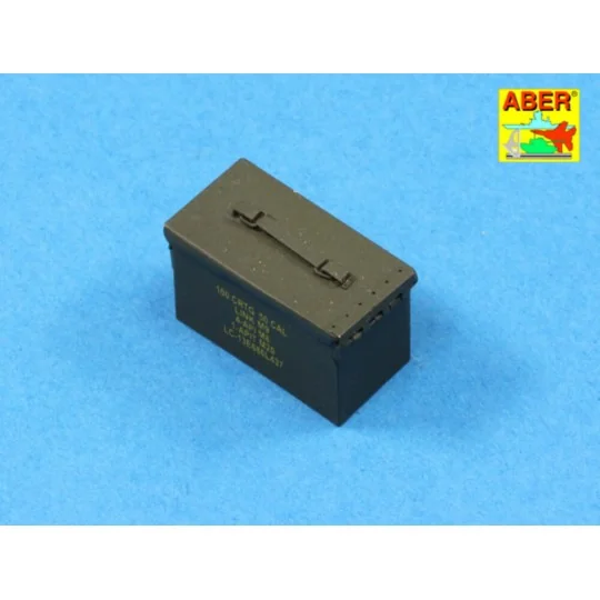 .50 cal. Amuunition with box set for M2 MG, 1/16 - Aber Models 16047
