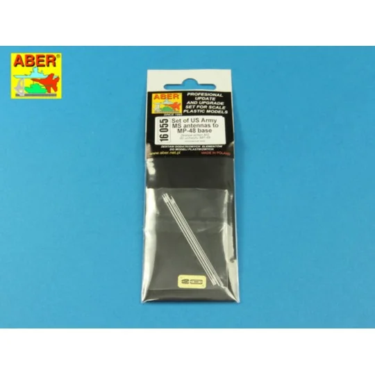 Set of US Army MS antennas to MP-48 base, 1/16 - Aber Models 16055