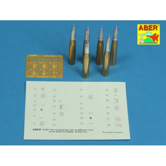 Transport boxes with 6 ammo PzKpfw. IV, 1/16 - Aber Models 16057