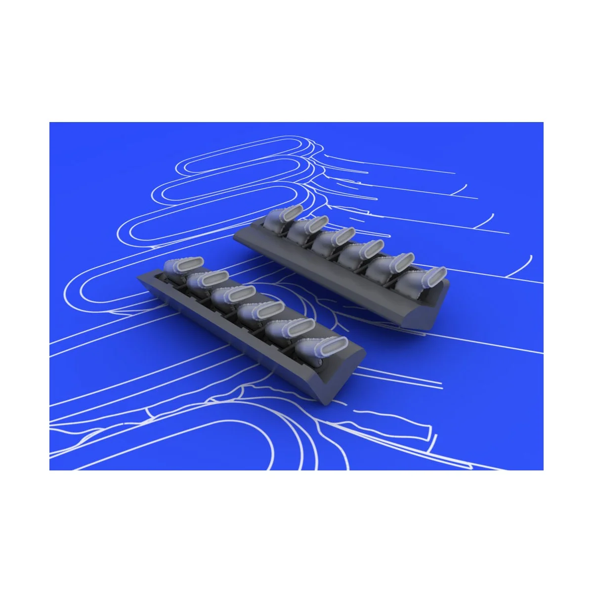 Spitfire exhaust stacks fishtail f.EDU, 1/48 - Eduard Accessories 6...