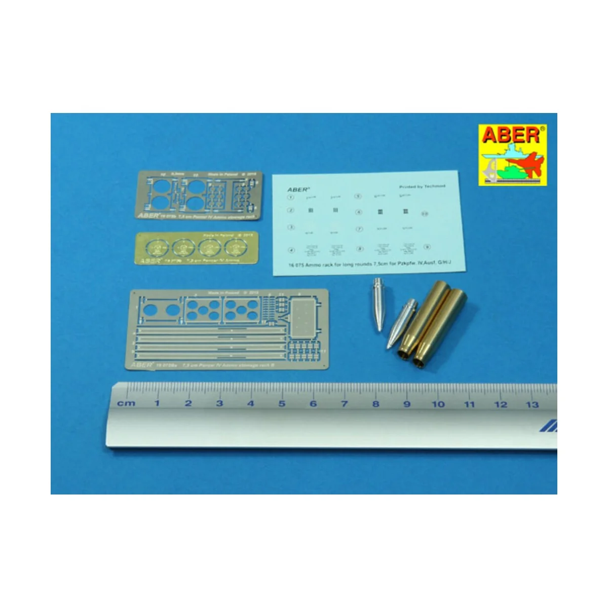 Ammo stowage rack type B for long rounds, 1/16 - Aber Models 16 075B