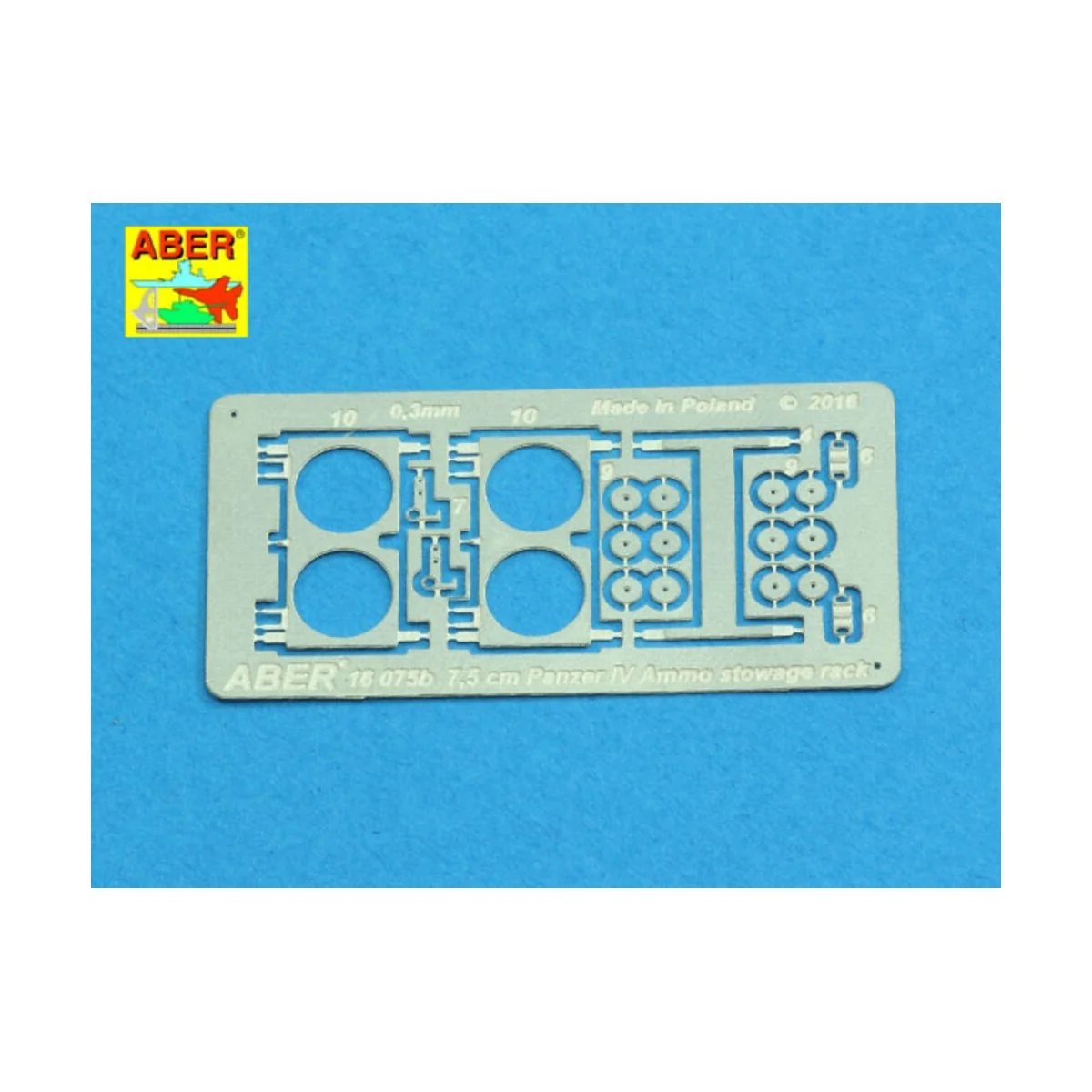 Ammo stowage rack type B for long rounds, 1/16 - Aber Models 16 075B