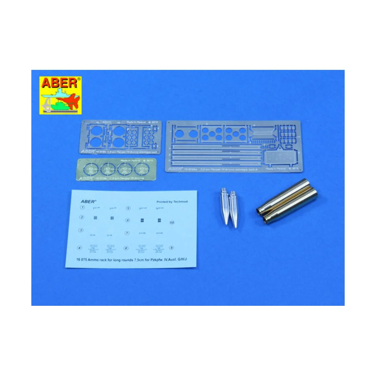 Ammo stowage rack type A for long rounds, 1/16 - Aber Models 16 075A