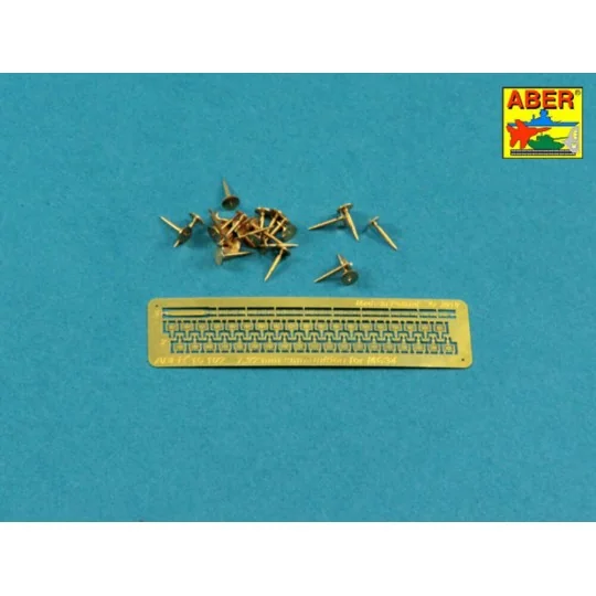 7, 92 mm Amunition for German MG34 Machine Gun x 25 pcs., 1/16 - Ab...