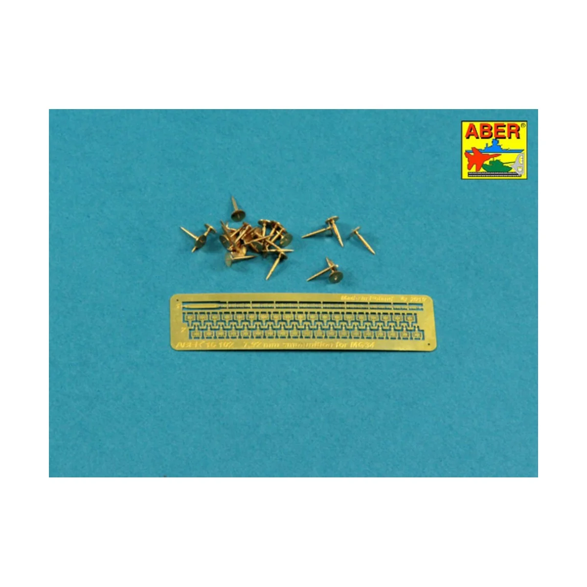 7, 92 mm Amunition for German MG34 Machine Gun x 25 pcs., 1/16 - Ab...