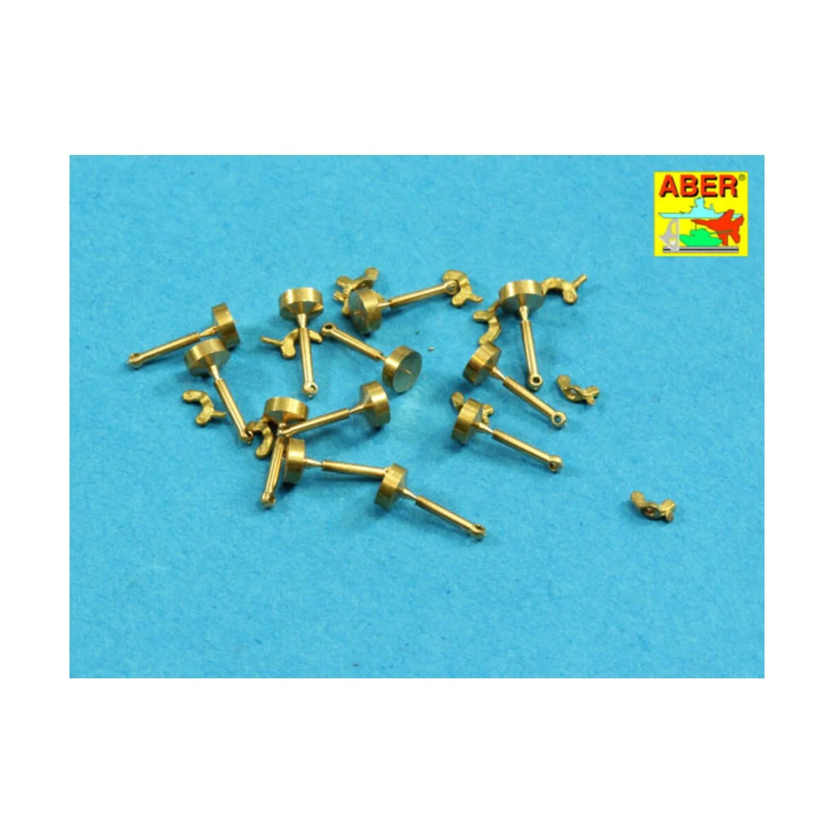 Wing nuts with turned bolt x 12 pcs., 1/16 - Aber Models 16105