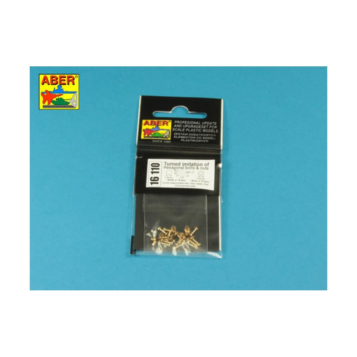Turned imitation of Hexagonal bolts & nuts 1, 6 x 4, 0 mm x 15 pcs....