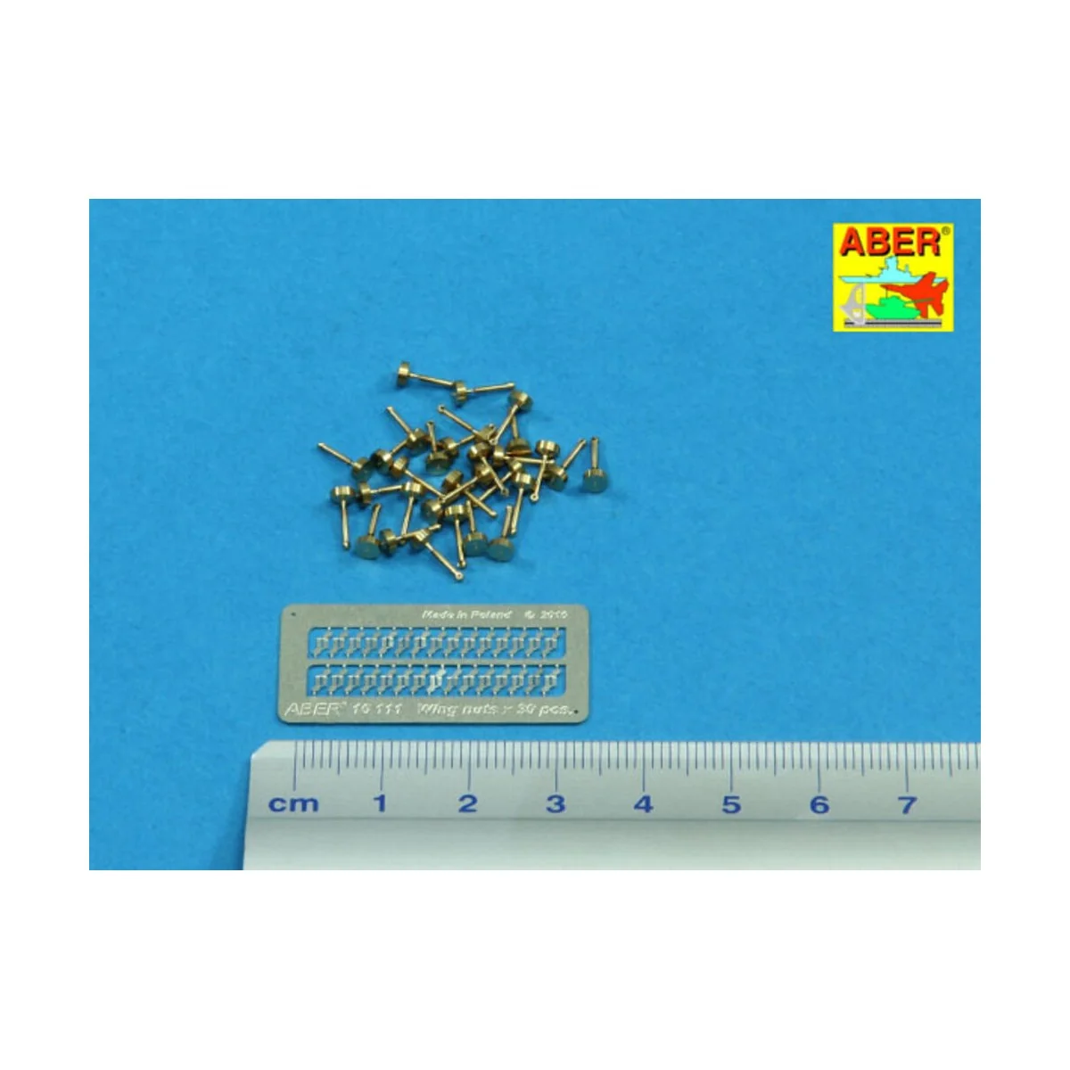 Wing nuts PE nuts with turned bolt x 30 pcs., 1/16 - Aber Models 16111