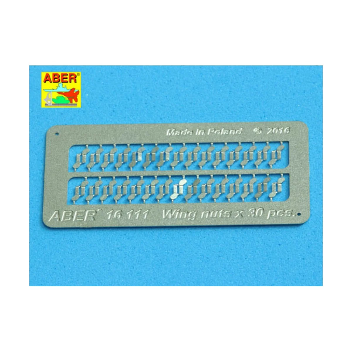 Wing nuts PE nuts with turned bolt x 30 pcs., 1/16 - Aber Models 16111