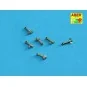 Wing nuts PE nuts with turned bolt x 30 pcs., 1/16 - Aber Models 16111